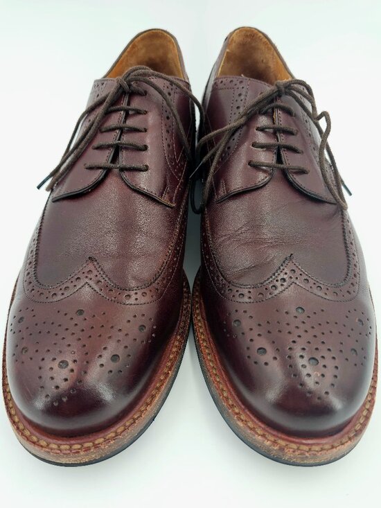 Beckett Simonon Wingtip Brogue Oxford Brown Leather Dress Shoes Men\'s Size 12